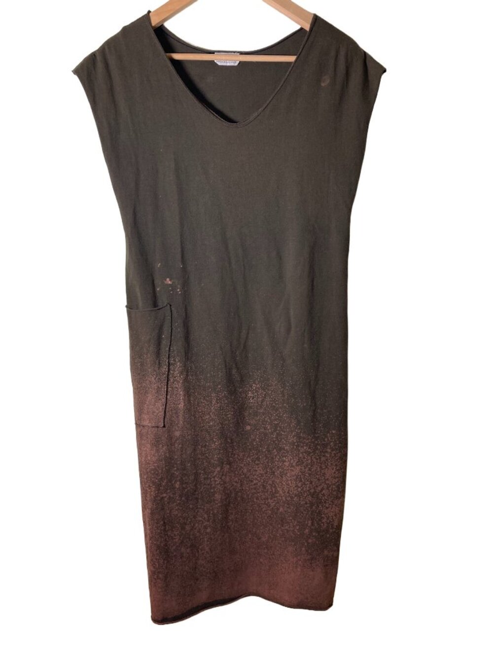 Erin MacLeod V-Neck Sheath Dress • Brown Pink Speckled Cotton • Side Pocket